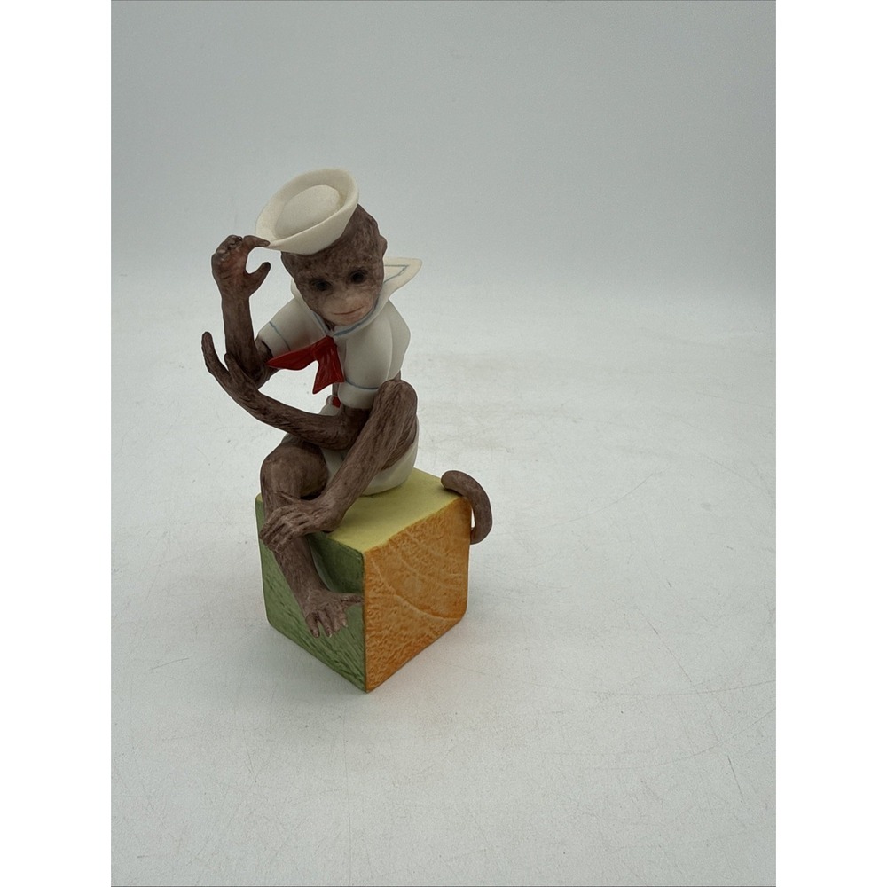 Vintage Cybis Porcelain Bosun Monkey In Sailor Suit Circus Figurine 1975